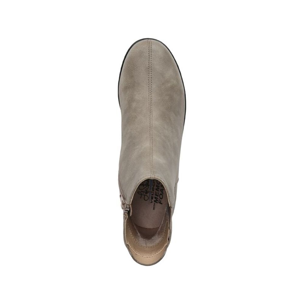 LIFE STRIDE Womens Putty Lotus Gray Stretch Izzy Round Toe Wedge Booties 6 W - Picture 3 of 4
